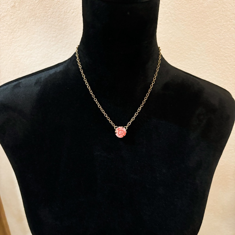 Patricia Nash Carved Rose Pendant Necklace Filagree and Flowers Collection - Picture 4 of 7